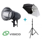 Kit Flash de Studio Visico VL-400 Plus + Support + Parapluie Duo
