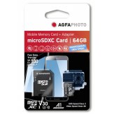 Carte AgfaPhoto microSDXC 64GB UHS I A1 100 MB/s