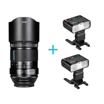 Set Macro Irix 150mm f/2.8 + Godox 2x MF12 Flash K2 para Canon EOS C100 Mark II
