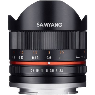 Samyang 8mm f/2.8 II Fish eye Objectif Samsung NX noir