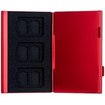 Estuche para tarjetas SD y miniSD Rojo para Kodak Pixpro AZ652