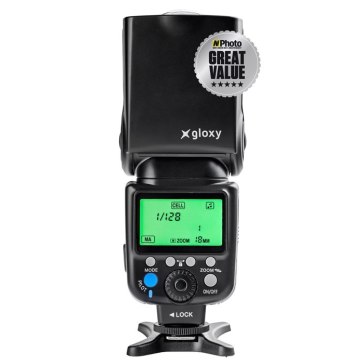 Gloxy TTL HSS Flash + Gloxy GX-EX2500 External Battery for Nikon D1