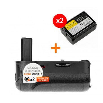 Kit Grip d'alimentation Gloxy GX-A6000 + 2 Batteries NP-FW50 pour Sony Alpha 6000