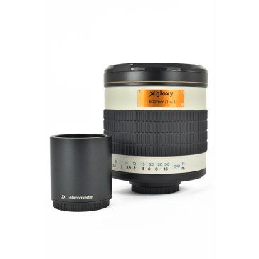 Teleobjetivo Nikon Gloxy 500-1000mm f/6.3 Mirror para Fujifilm FinePix S3 Pro