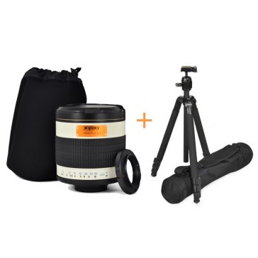 Gloxy Kit 500mm lens f/6.3 for Panasonic and Olympus Micro 4/3 + GX-T6662A Tripod for Olympus OM-D E-M10 Mark III