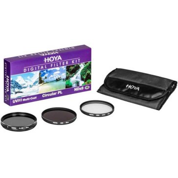Kit de 3 fitlres Hoya UV + CPL + NDx8 pour Panasonic HC-V750EB