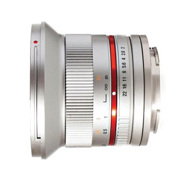Objectif Samyang 12mm f/2.0 NCS CS Canon M argenté pour Canon EOS M50