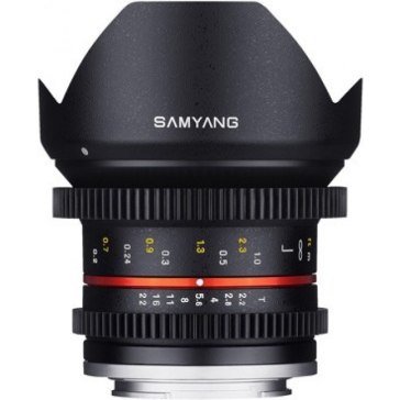 Objectif Samyang VDSLR 12 mm T2.2 NCS CS Fuji X pour Fujifilm X-E2S