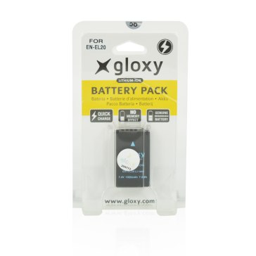 Gloxy Batterie Nikon EN-EL20 pour Nikon 1 AW1