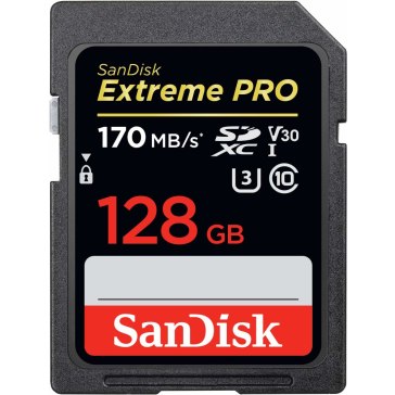 SanDisk Extreme Pro SDXC 128GB Memory Card 170MB/s V30 for Canon EOS 200D