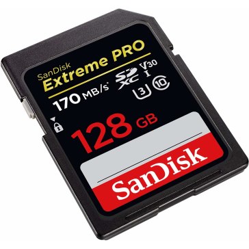 SanDisk Extreme Pro SDXC 128GB Memory Card 170MB/s V30 for Canon EOS 100D
