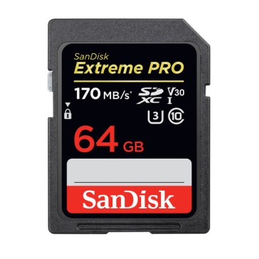 SanDisk Extreme Pro Carte mémoire SDXC 64GB pour Blackmagic URSA Mini Pro