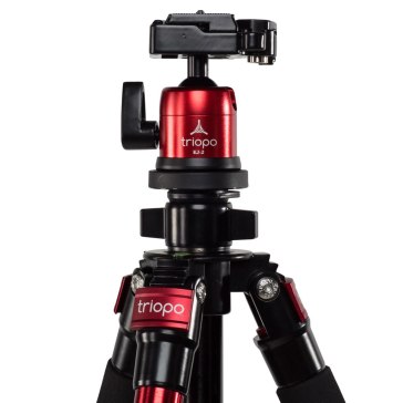 Kit trépied Triopo C-258 + rotule KJ-2 rouge pour Canon EOS M10