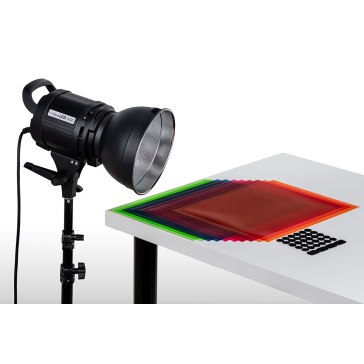 Quadralite VideoLED 600 Set con Trípode y Geles para GoPro MAX