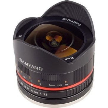 Objectif Samyang 8mm f/2.8 Fish-eye NX noir pour Samsung NX3000