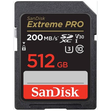Carte mémoire SanDisk Extreme Pro SDXC 512GB pour Canon Ixus 310 HS