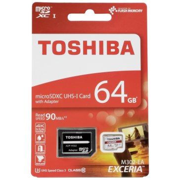 Carte mémoire microSDXC Toshiba 64GB Exceria M302 