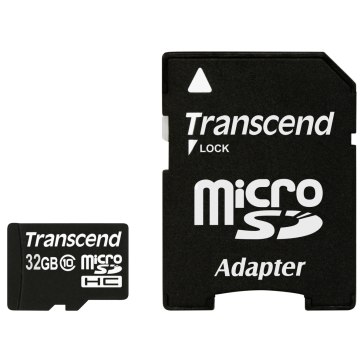 Carte mémoire Transcend MicroSDHC Card 32GB Class 10 / avec adaptateur pour Canon Ixus 510 HS
