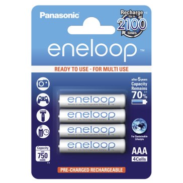 Piles 1x4 Panasonic Eneloop Micro AAA 750 mAh
