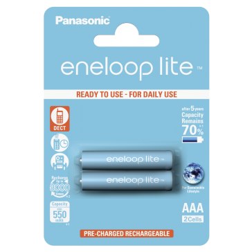 Piles 1x2 Panasonic Eneloop Lite Micro AAA 550 mAh