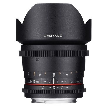 Objectif Samyang VDSLR 10 mm T3.1 ED AS UMC CS Canon M pour Canon EOS M100