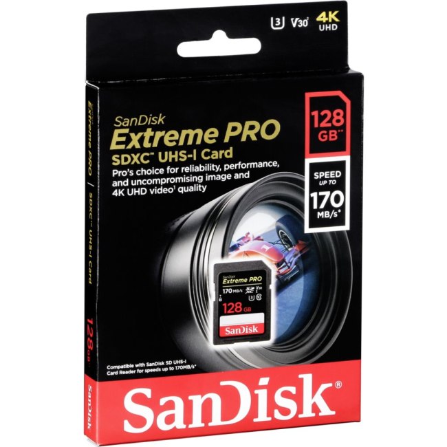 Carte mémoire SanDisk Extreme Pro SDXC 128GB pour Nikon D3500