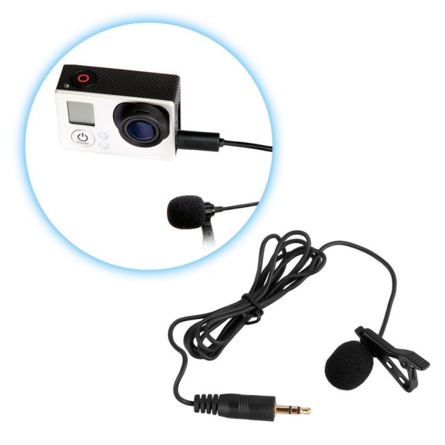 Micrófono omnidireccional de lavalier para GoPro Hero 3 3 4 color negro blanco y plateado BOYA BY-LM20 