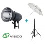Kit Flash de Studio Visico VL-400 Plus + Support + Parapluie translucide pour Canon EOS 2000D