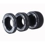 Kit tubos de extensión AF para Nikon 12mm, 20mm, 36mm Aluminio