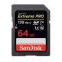 SanDisk Extreme Pro Tarjeta de Memoria SDXC 64GB 170MB/s V30 para Canon Ixus 165