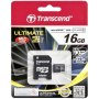 Carte mémoire Transcend MicroSDHC 16GB 600x Classe 10 UHS-I MLC + Adaptateur